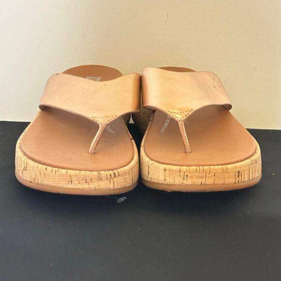 FitFlop Rose Metallic F-mode Leather/Cork Flatform Sandals Sz8 - Picture 5 of 7